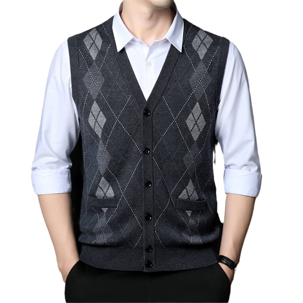 Amazon.co.jp: メンズ ニット ノースリーブ セーター